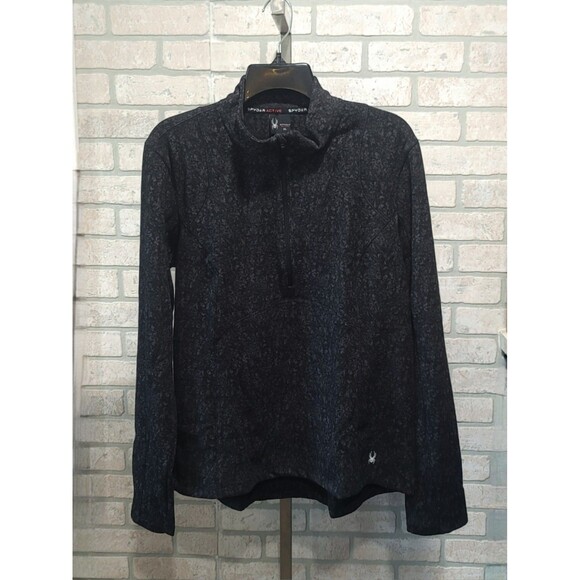 SPYDER Women's XL Half Zip Stretch Fleece Mock Neck Active Top Zip Pocket NWT - Picture 15 of 16